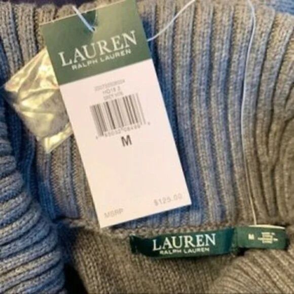 🆕 Lauren Ralph Lauren Women's Grey Heather Cowl Neck size M - Picture 5 of 6